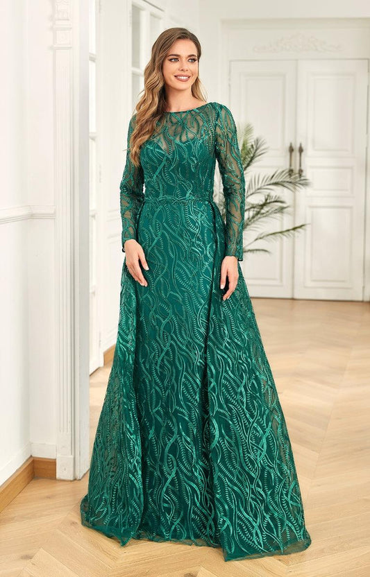 Formal Dresses Long Sleeve Formal Evening Dress Emerald