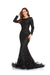 Formal Dresses Long Sleeve Beaded Formal Dress Black