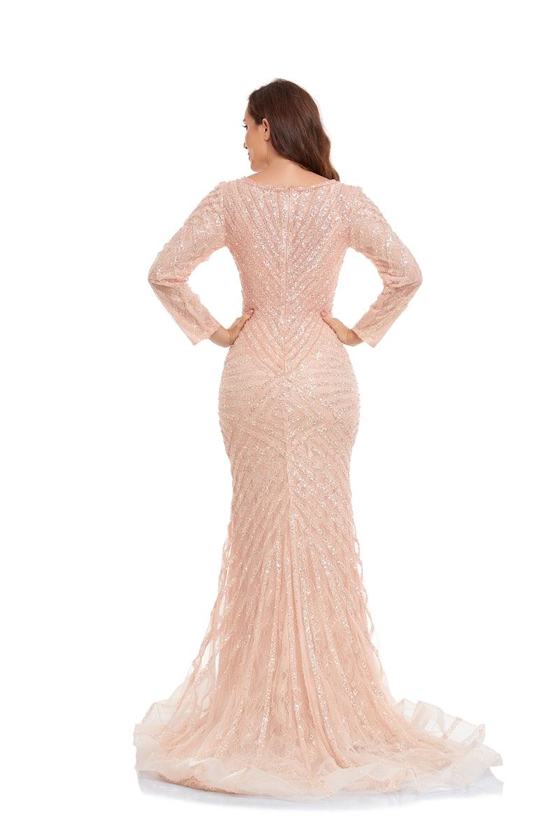 High Couture NR2229 Long Sleeve Beaded Formal Dress