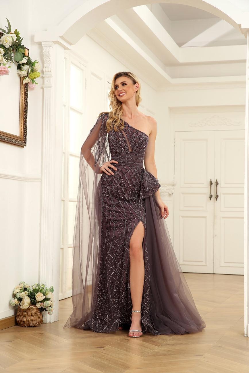 High Couture NR2235 Long One Shoulder Formal Prom Dress for $578.0 ...