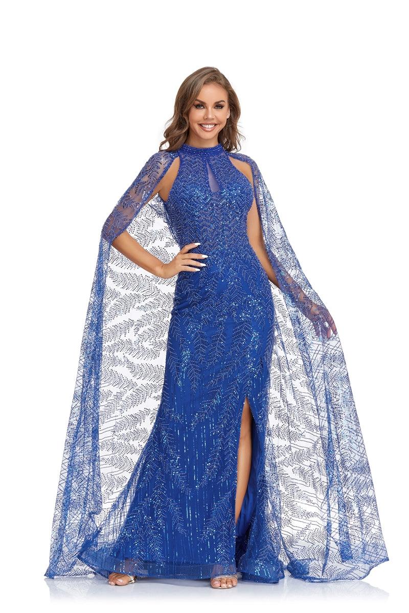 Royal Blue High Couture NR2237 Prom Long Halter Formal Evening Dress