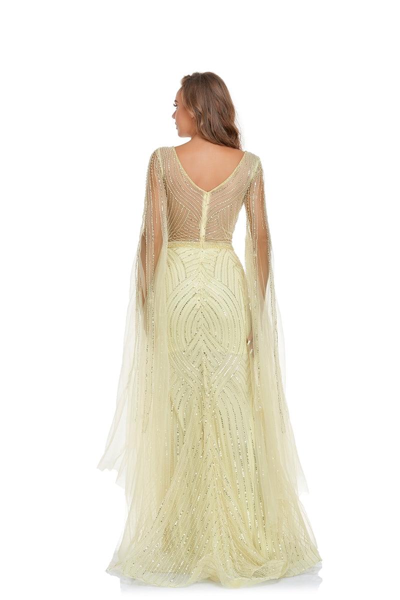 Prom Dresses Long Sleeve Formal Evening Dress Lime