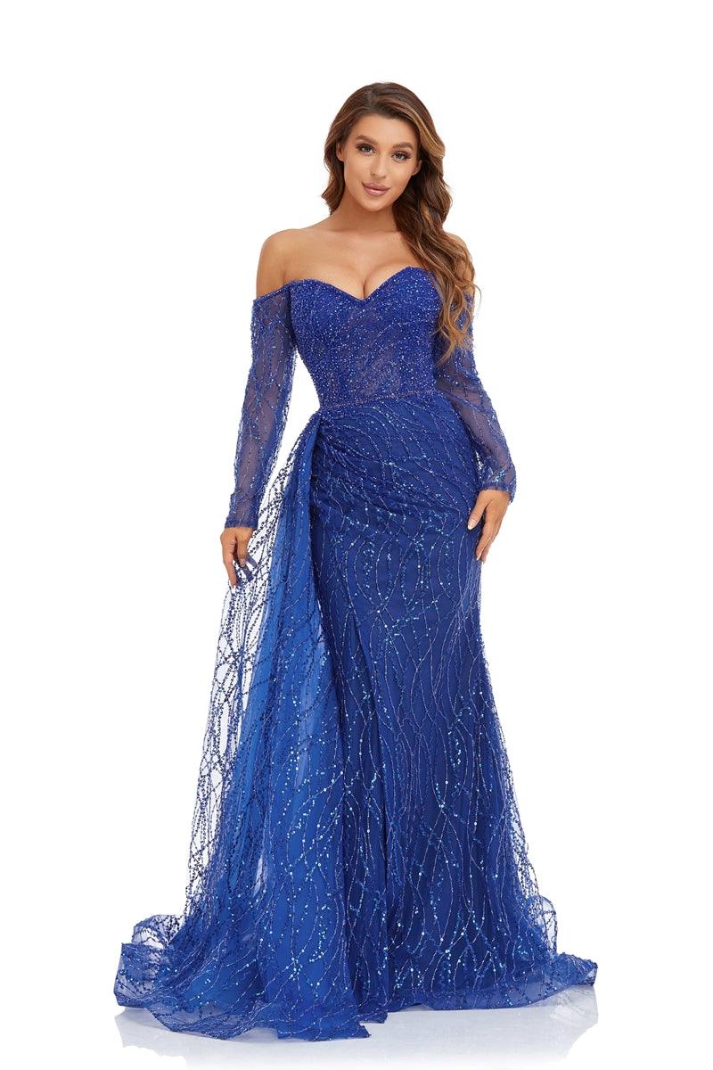 Prom Dresses Prom Long Off Shoulder Formal Dress Royal Blue