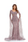 Prom Dresses Prom Long Sleeve Formal Beaded Dress Dusty Rose