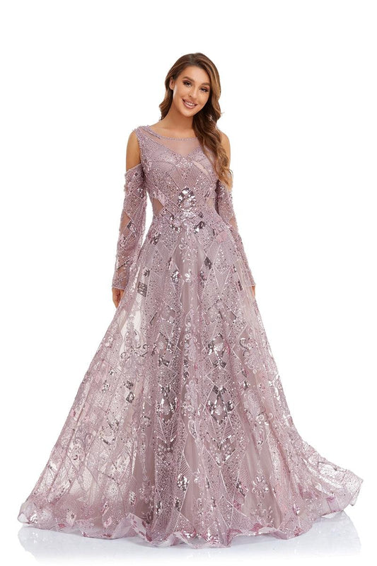 Prom Dresses Prom Long Off Shoulder Ball Gown Dusty Rose