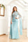 Prom Dresses Long Sleeve Formal Cape Dress Blue