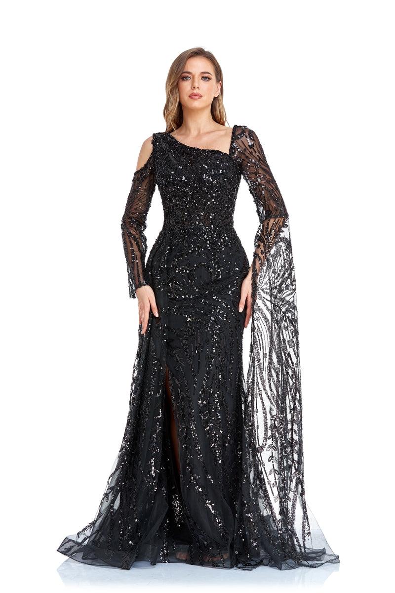 High Couture NR2262 Long Formal Beaded Prom Dress - Gold / 16 High Couture NR2262 Long Formal Beaded Prom Dress - Gold / 16