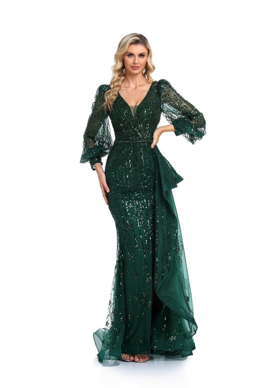 Blue High Couture NR2267 Prom Long Sleeve Formal Evening Gown for $538