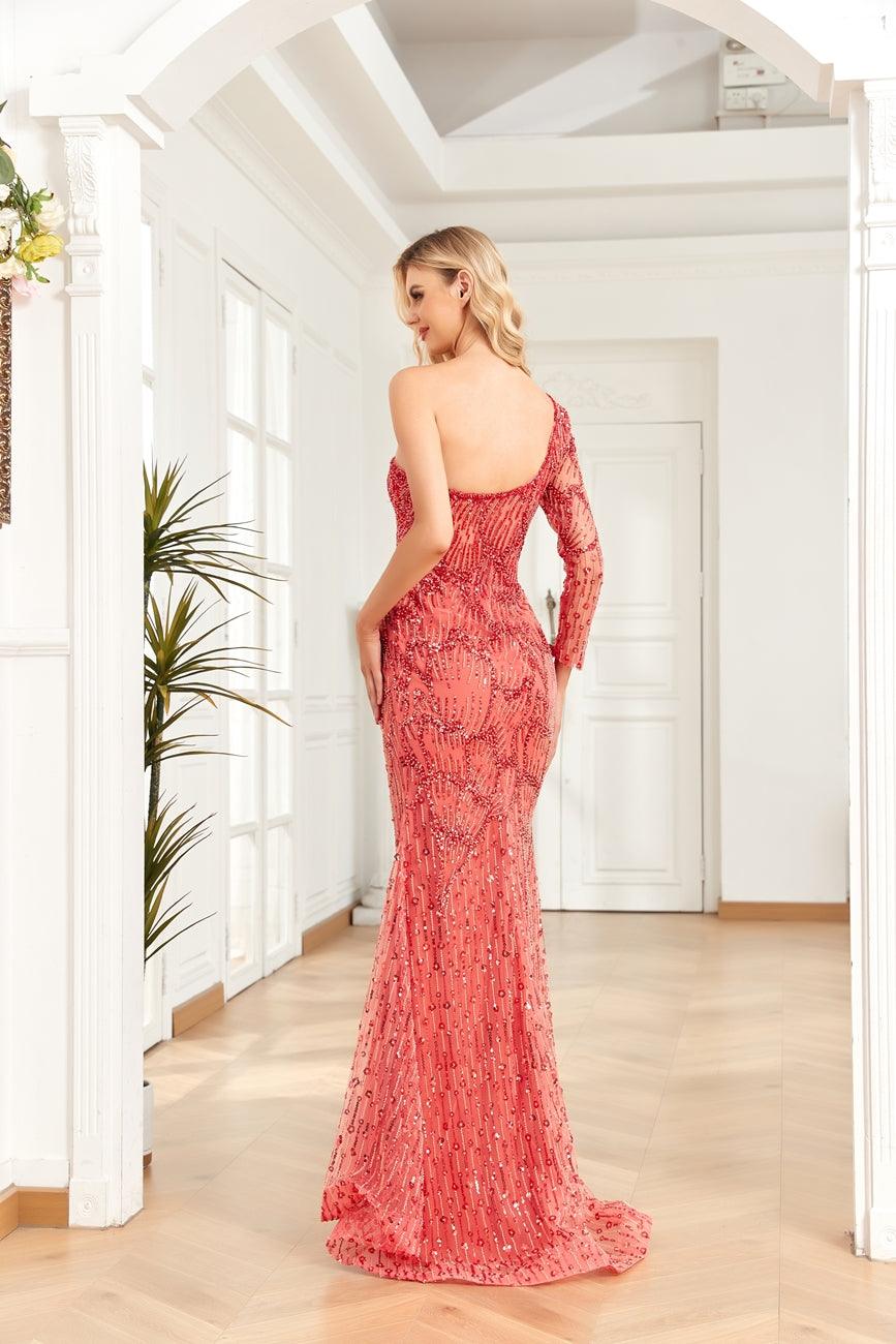 open lace back dress High Couture NR2268 Prom Long One Shoulder Formal Dress