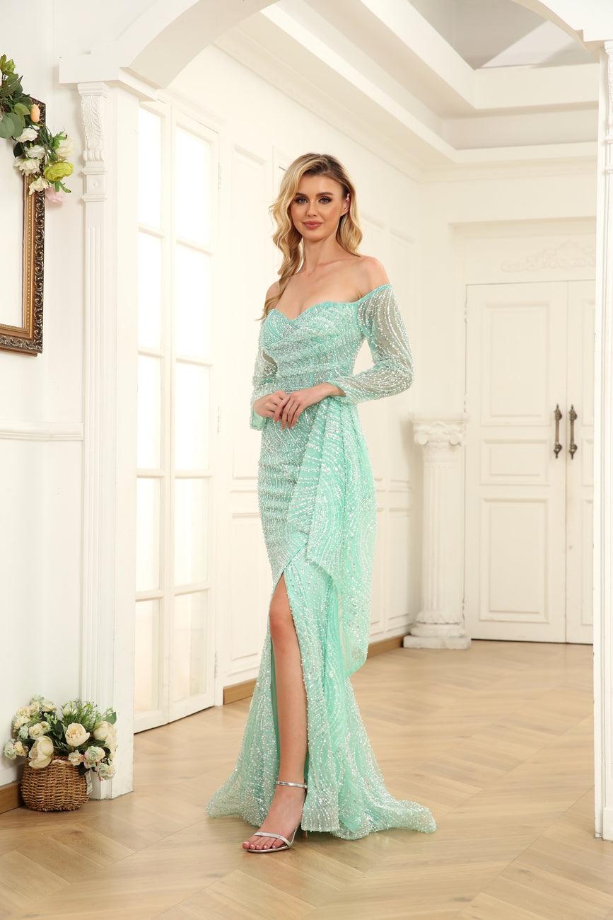 Prom Dresses Long Off Shoulder Formal Prom Dress Lime