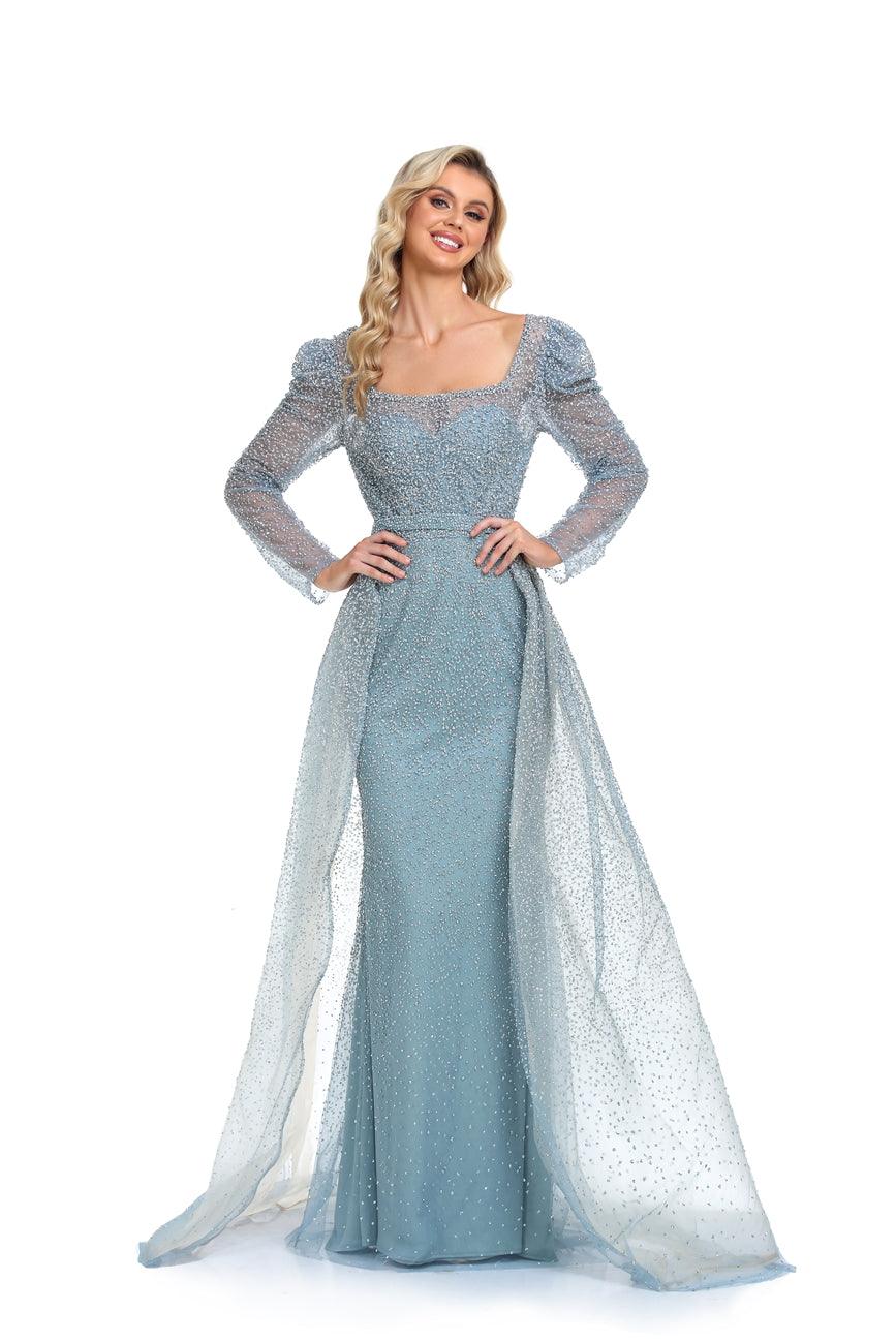 Prom Dresses Prom Long Sleeve Formal Evening Dress Blue