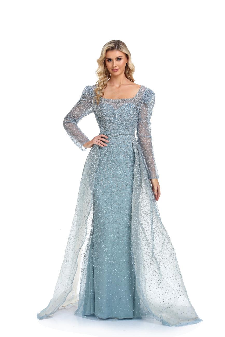 Prom Dresses Prom Long Sleeve Formal Evening Dress Blue