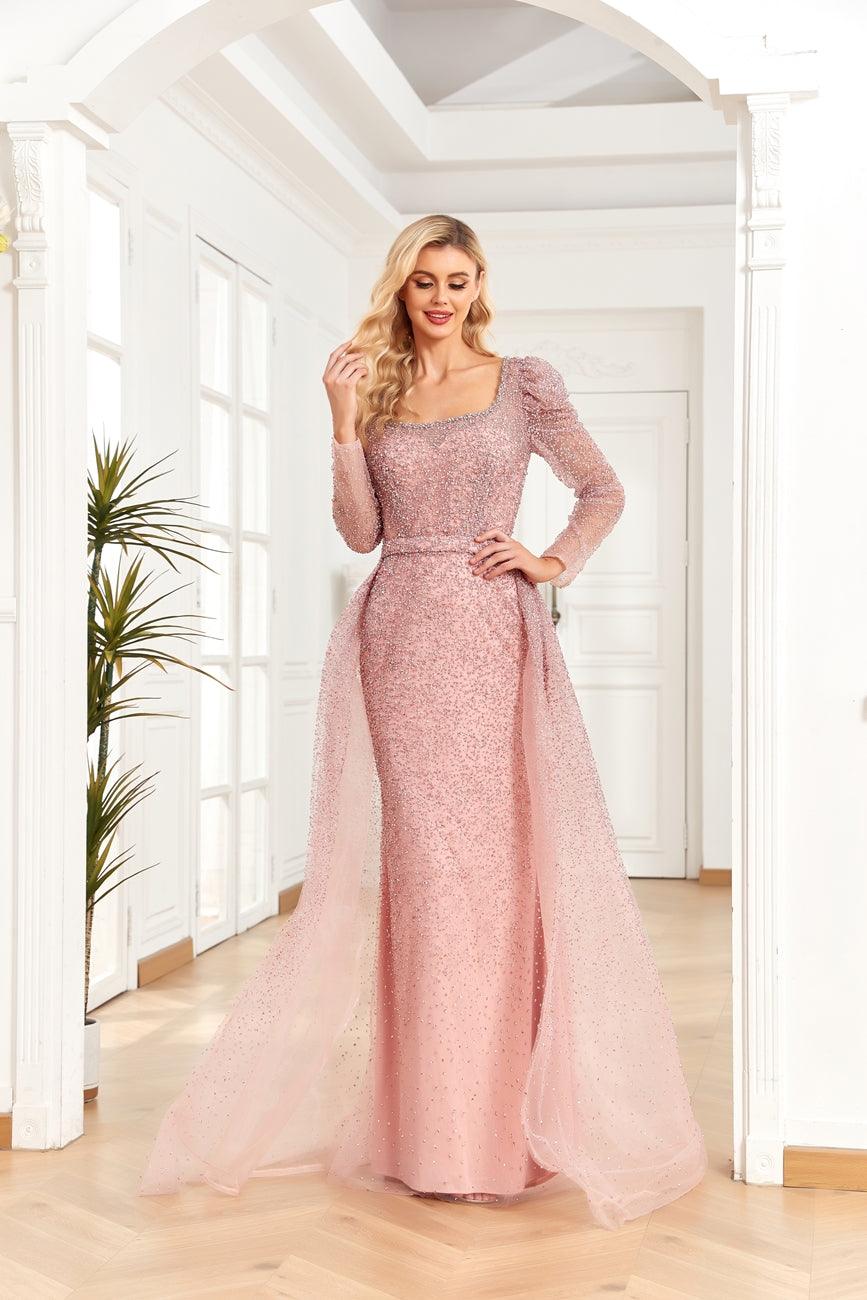 Prom Dresses Prom Long Sleeve Formal Evening Dress Rose