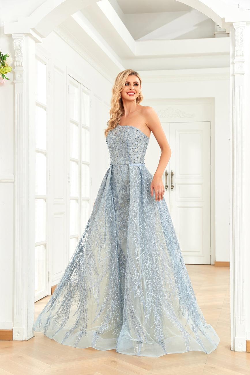 open lace back dress High Couture NR2272 Long One Shoulder Formal Prom Dress
