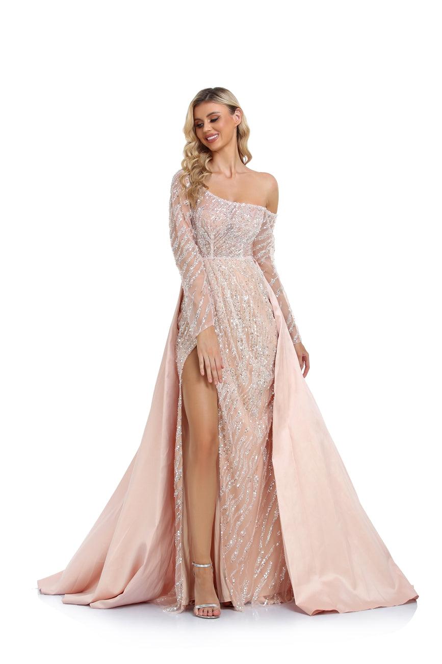 Prom Dresses Prom Long One Shoulder Formal Dress Champagne