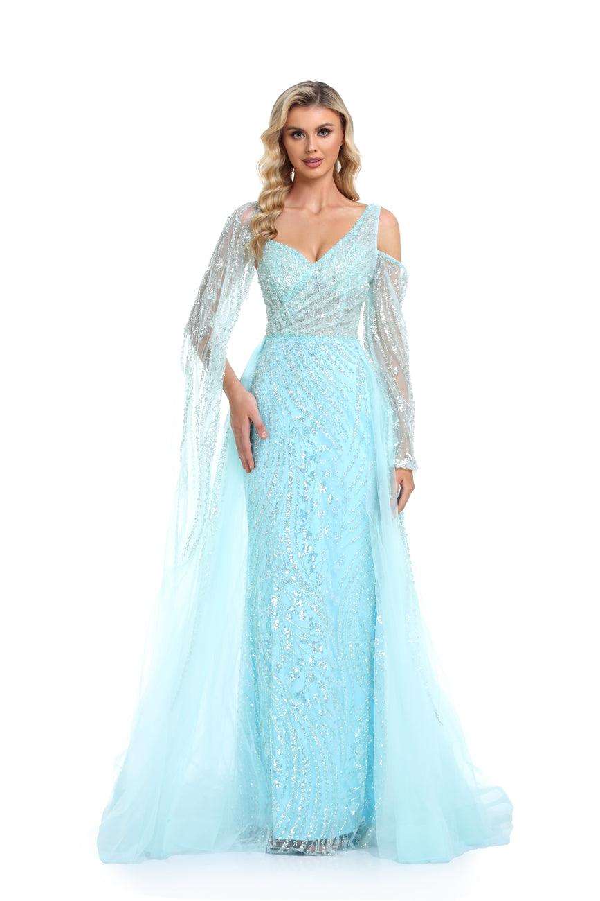 Prom Dresses Long Off Shoulder Prom Formal Dress Baby Blue