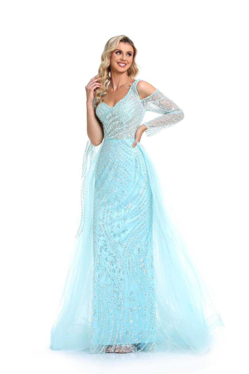 Prom Dresses Long Off Shoulder Prom Formal Dress Baby Blue