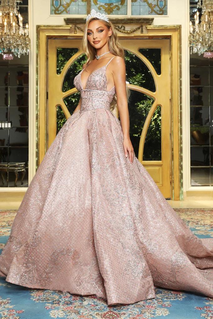 Portia and Scarlett PS22076 Long Spaghetti Strap Prom Ball Gown