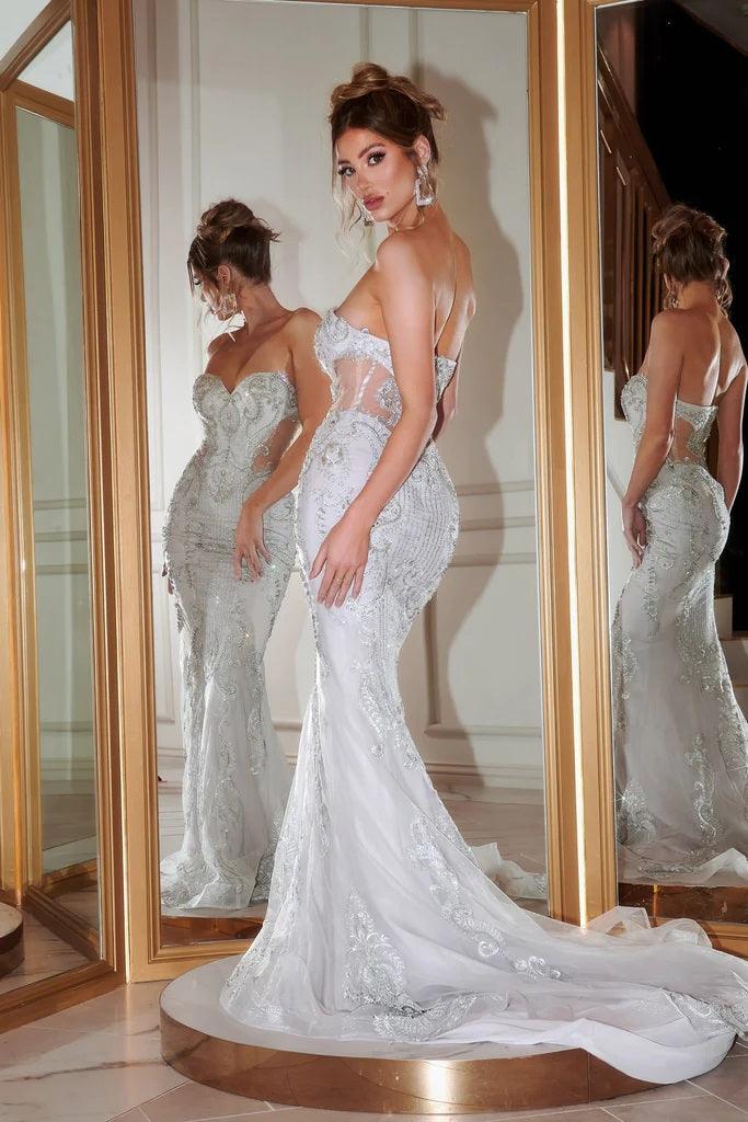 Portia and Scarlett PS22132 Long Strapless Fitted Prom Gown