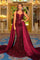 Prom Dresses Long Formal Beaded Prom Gown Deep Red