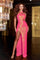Prom Dresses Long One Shoulder Fitted Prom Dress Hot Pink
