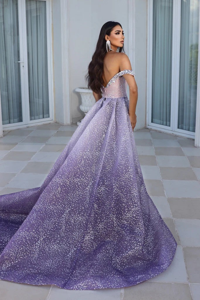 **Captivating Lilac Gown: Portia and Scarlett's Dreamy Creation**