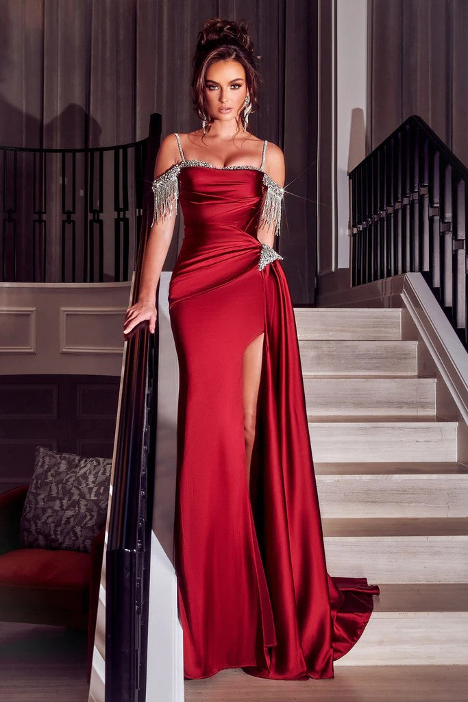 Portia and Scarlett PS23366 Long Off Shoulder Beaded Prom Gown