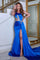 Prom Dresses Long One Shoulder Beaded Prom Gown Cobalt