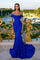 Prom Dresses Long Beaded Mermaid Prom Gown Cobalt