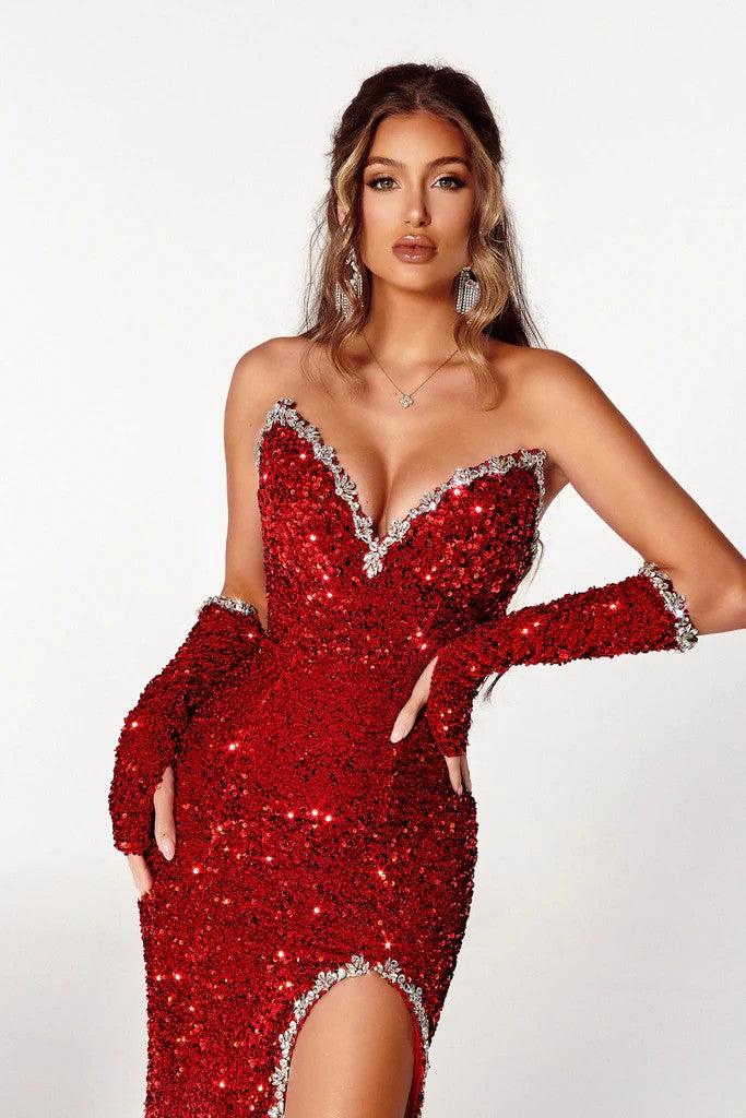 Portia and Scarlett PS23680 Long Fitted Strapless Prom Gown