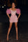Cocktail Dresses Short Off Shoulder Feather Homecoming Dress Pink