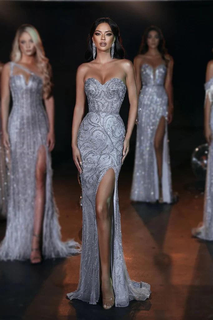 Portia and Scarlett PS23954 Long Strapless Glitter Prom Dress