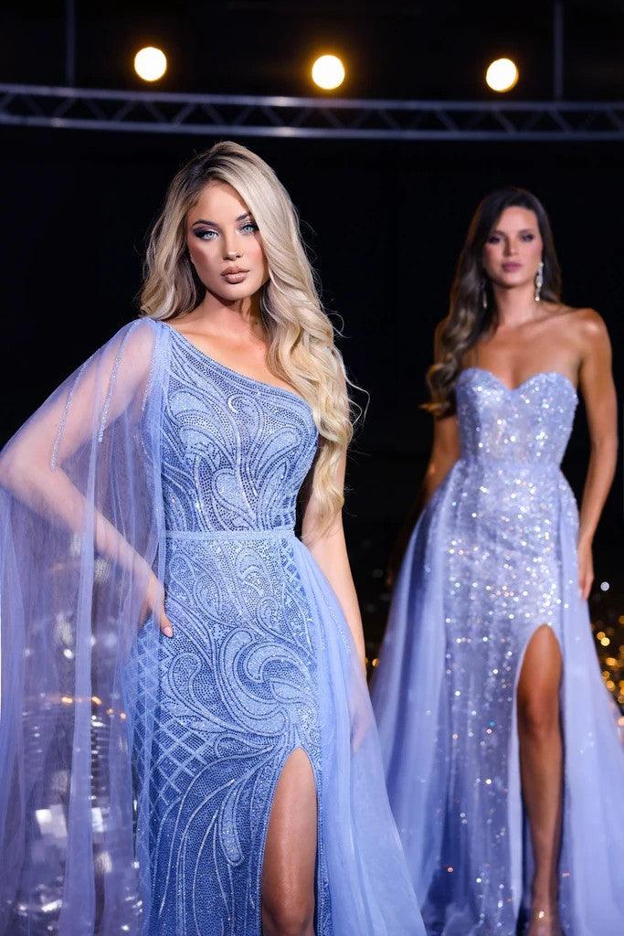Portia and Scarlett PS23960 Long One Shoulder Beaded Prom Gown