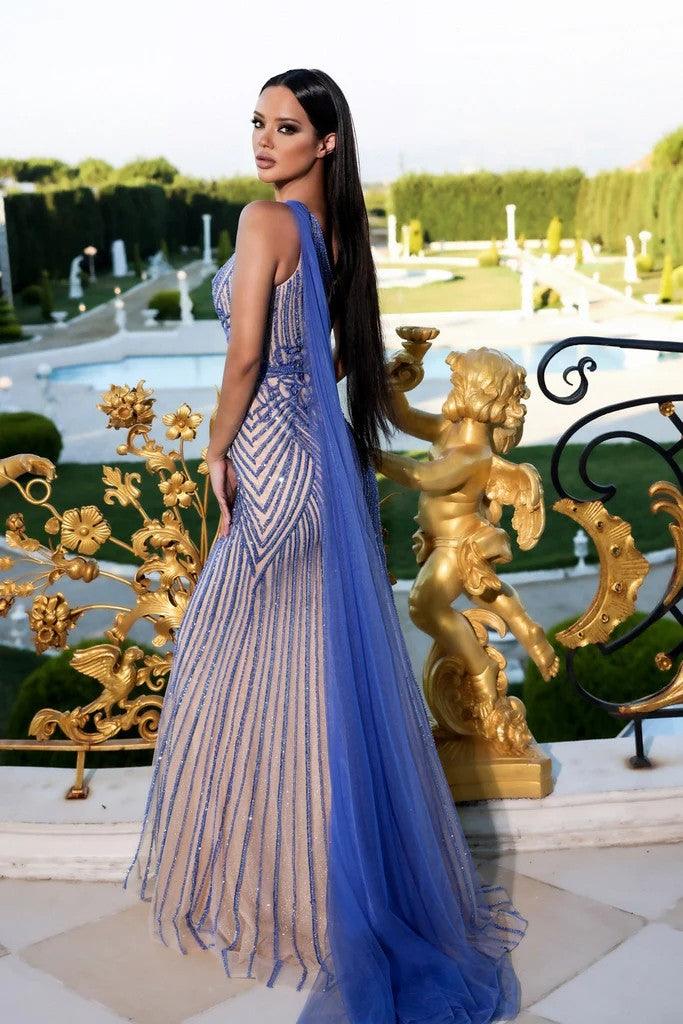 Portia and Scarlett PS23982 Long Beaded One Shoulder Prom Dress The Dress Outlet Portia and Scarlett PS23982 Long Beaded One Shoulder Prom Dress The Dress Outlet