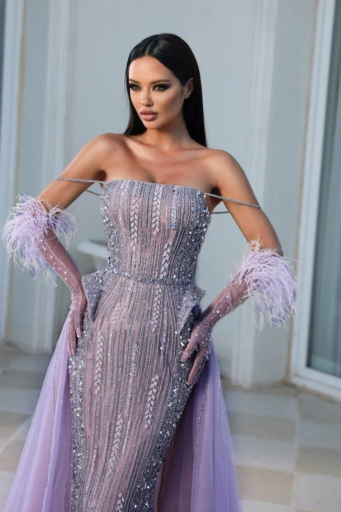 Portia and Scarlett PS23983 Long Off Shoulder Beaded Prom Dress