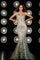 Prom Dresses Long Sleeveless Mermaid Prom Gown Silver Nude