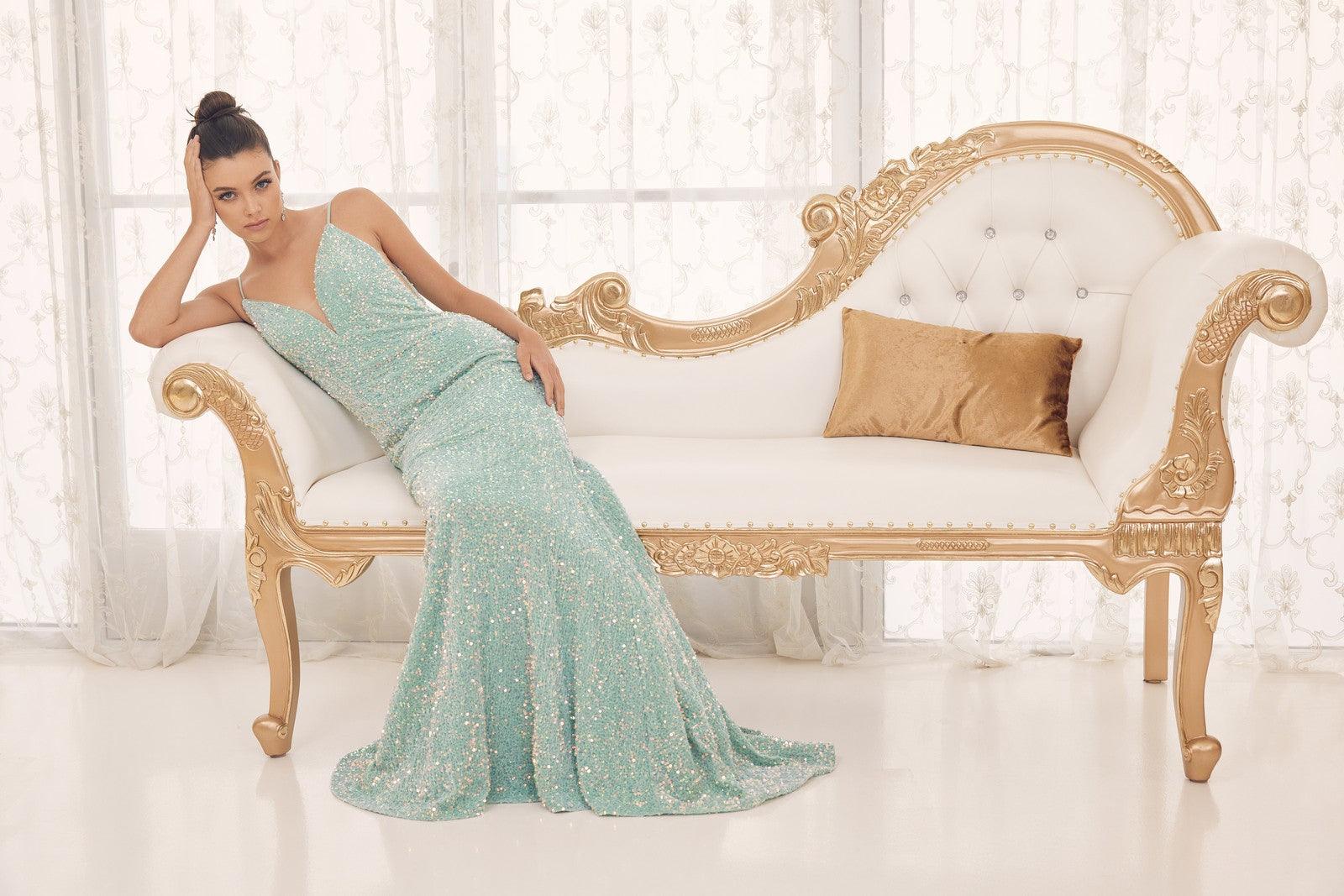 Nox Anabel K1121 Floor Length A-line Formal Gown with Pockets