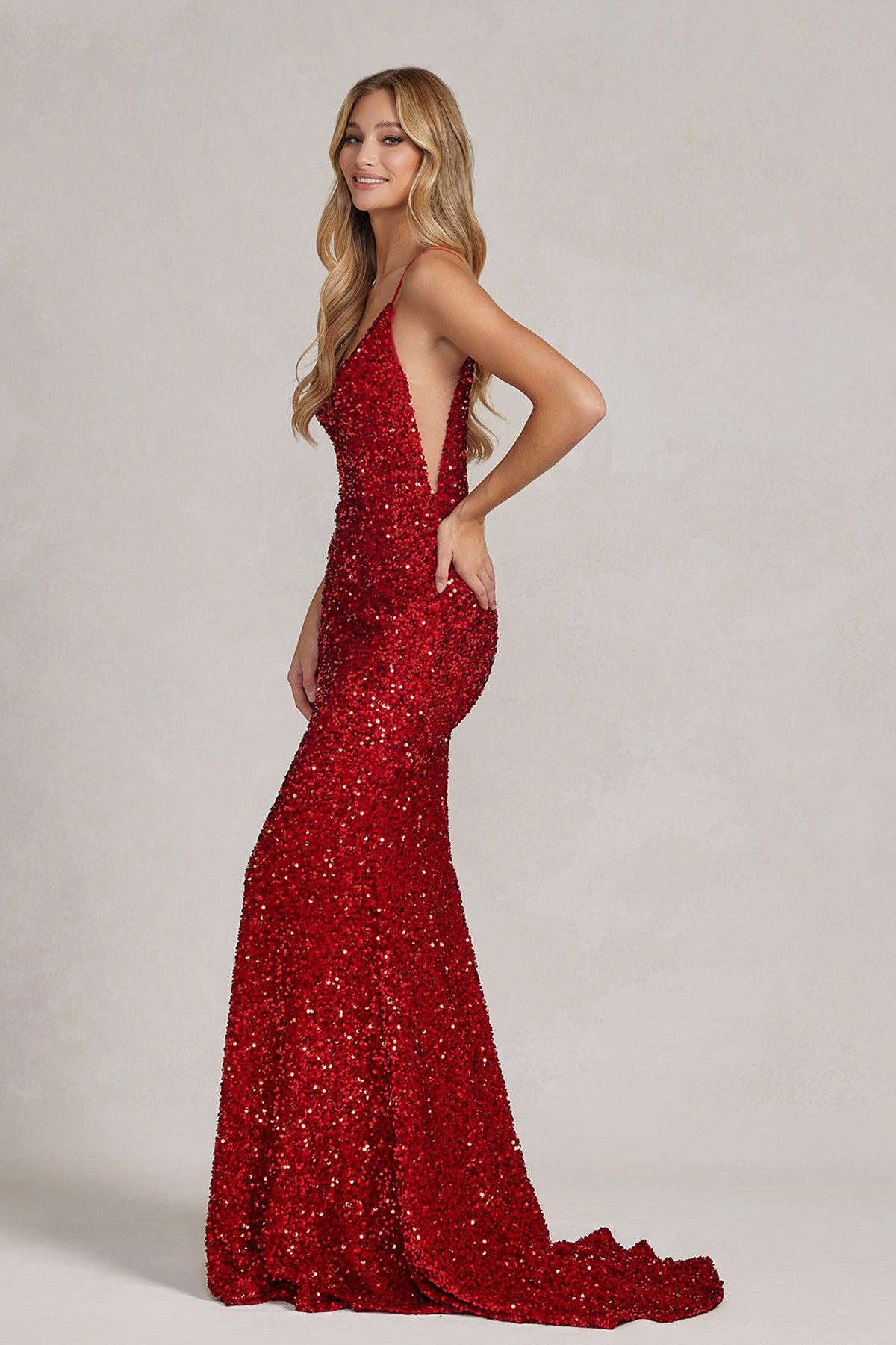 Nox Anabel G1146 Long One Shoulder Formal Prom Dress Fuchsia
