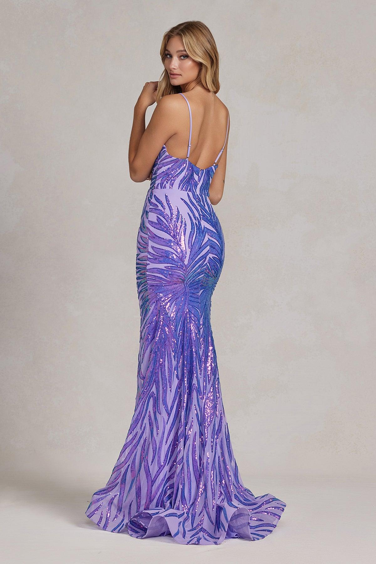 Nox Anabel G1146 Long One Shoulder Formal Prom Dress Lilac