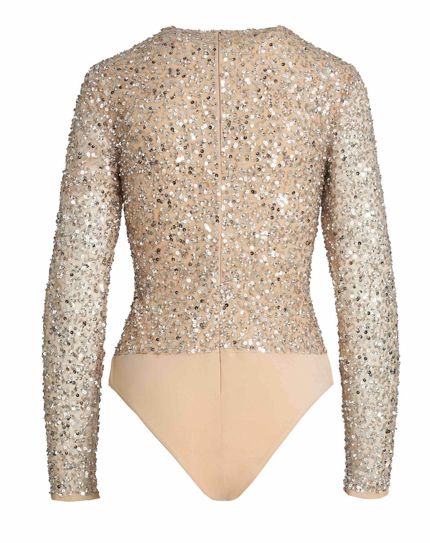 Mac Duggal R10857 Long Sleeve Formal Sequined Top