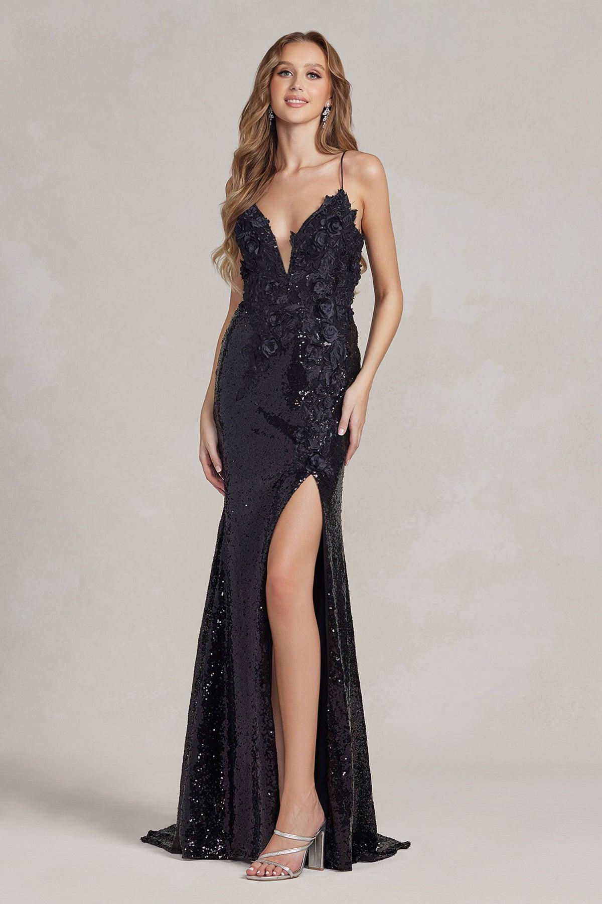 Nox Anabel R1207 Prom Long Formal Sexy Dress Black