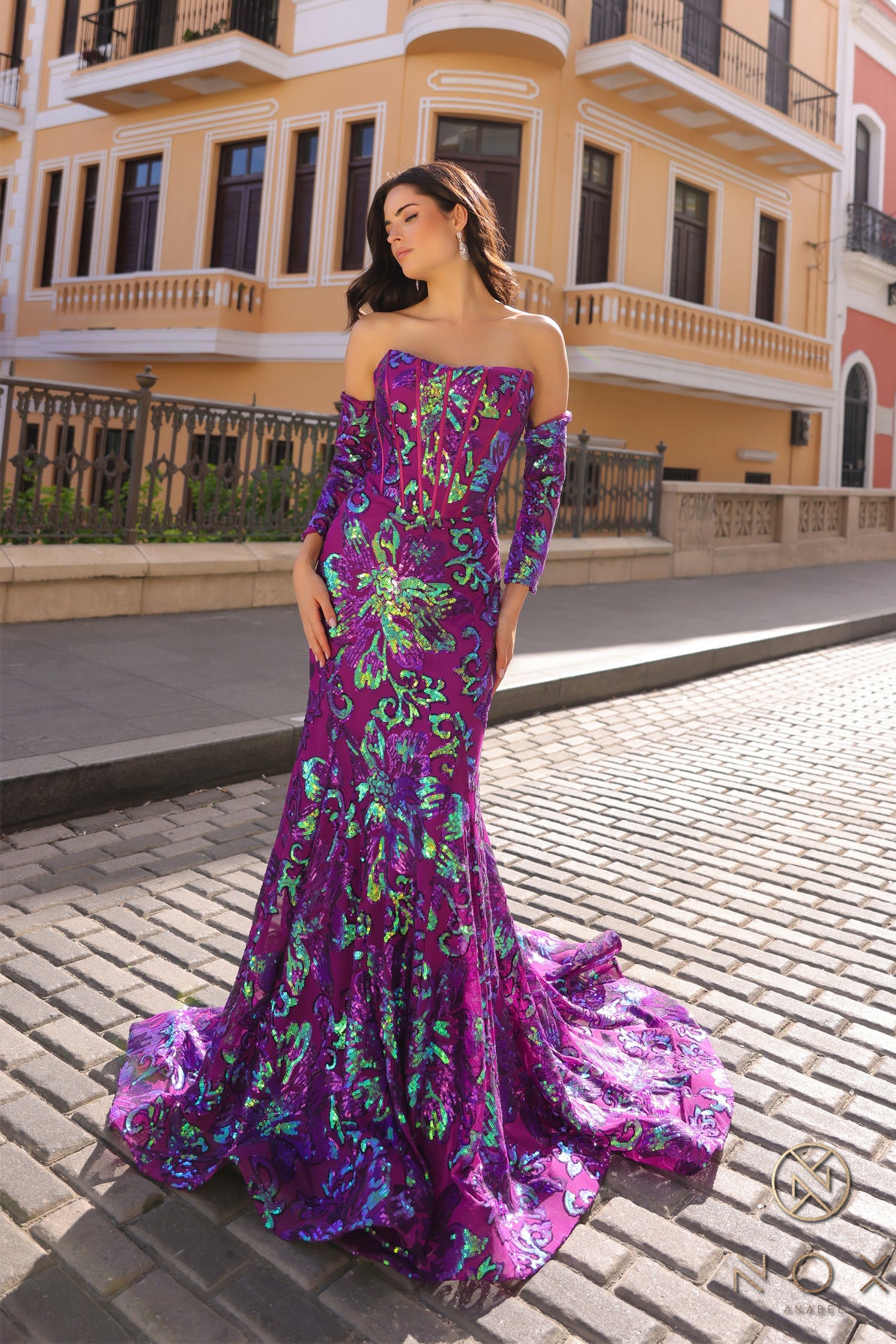 Prom Dresses Long Sequins Mermaid Prom Gown Purple