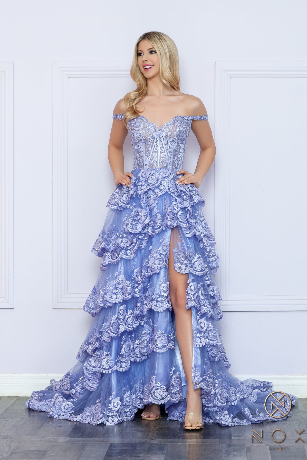 Navy Blue Nox Anabel R1299 Long Formal Slit Prom Gown for $499.0 – The