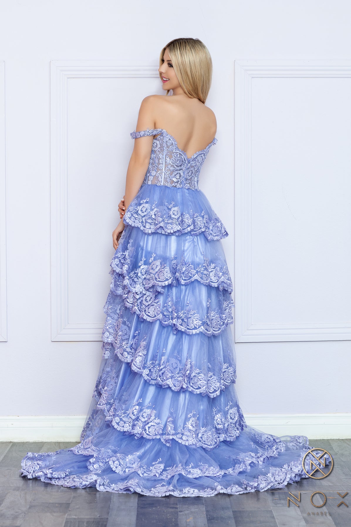 Nox Anabel R1299  Long Formal Slit Prom Gown