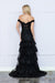 Prom Dresses Fitted Long Ruffled Prom Dress Black