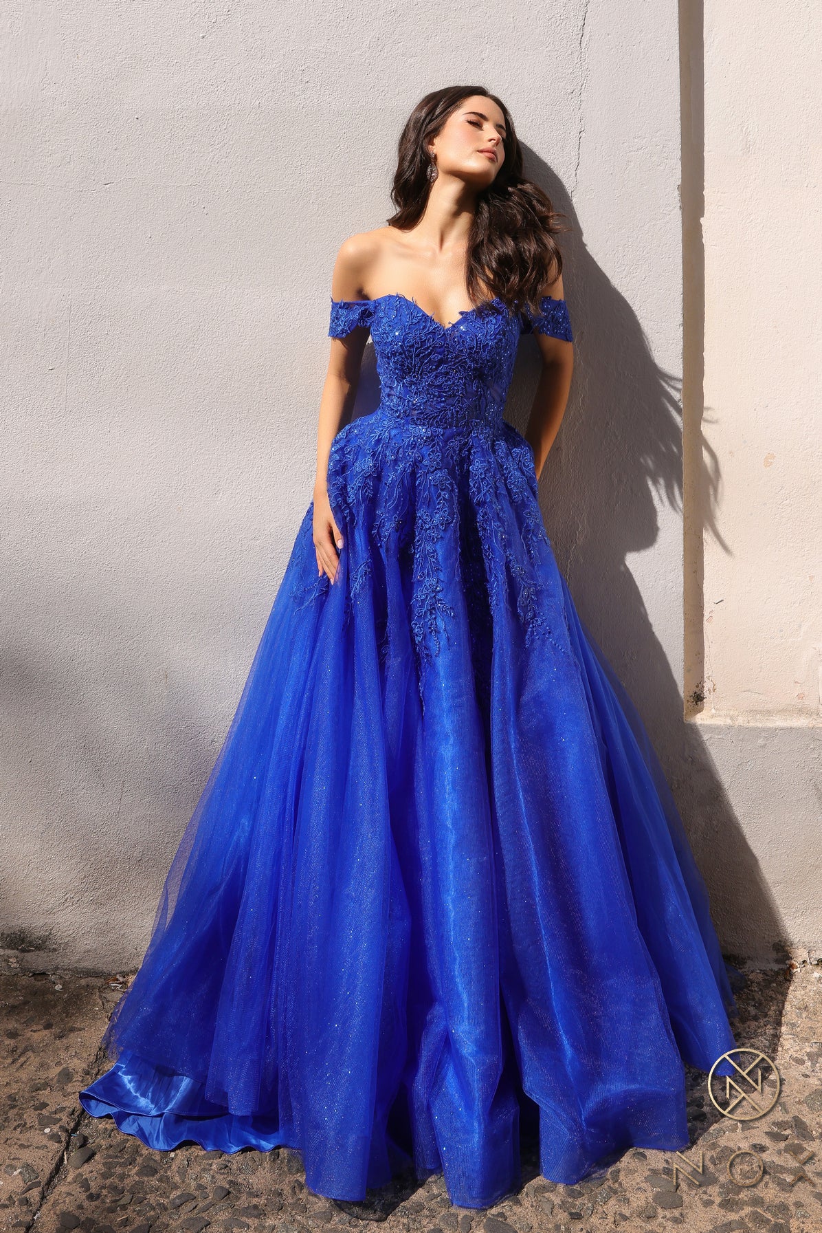 Nox Anabel R1303P Long Fitted A Line Petite Prom Gown - Red / 20 Nox Anabel R1303P Long Fitted A Line Petite Prom Gown - Red / 20