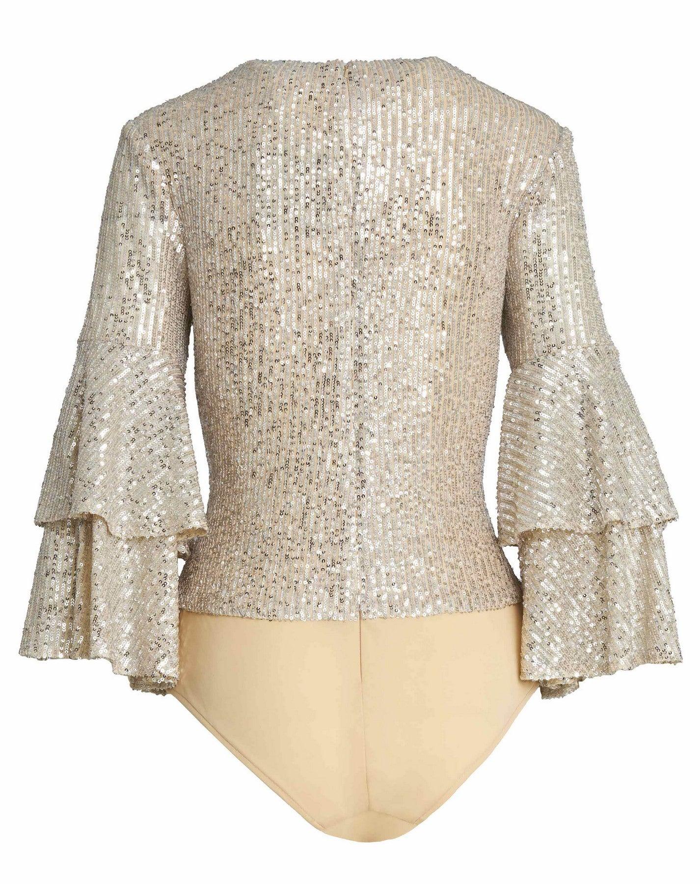 Mac Duggal R26822 Long Sleeve Formal Sequin Top