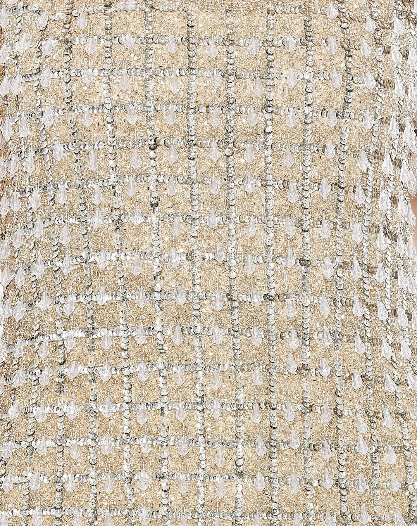 Top Formal Spaghetti Strap Beaded Top Nude