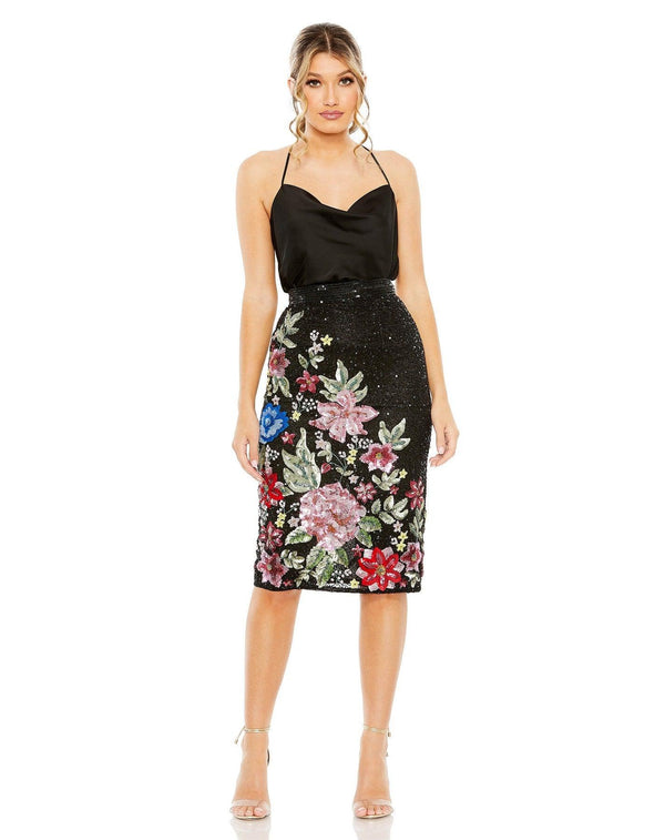 Formal Multi Color Floral Midi Skirt Only Floral Midi Mac Duggal R5699