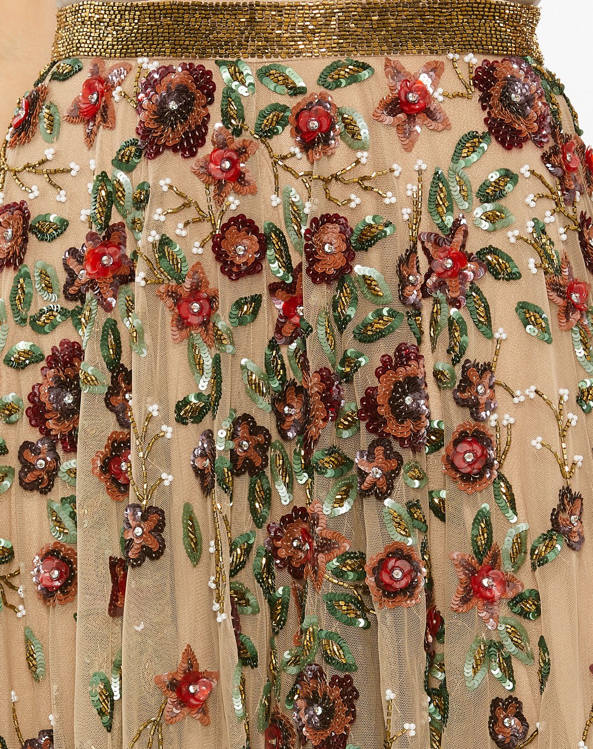 Mac Duggal R5707 Floral Beaded Long Chiffon Skirt Only